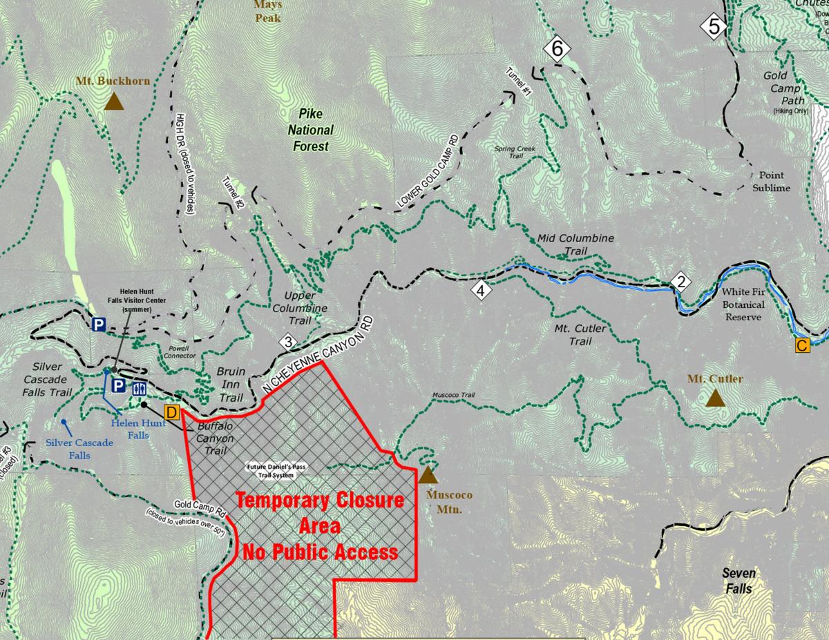Zoomed In Closure Map | Daniels Pass
