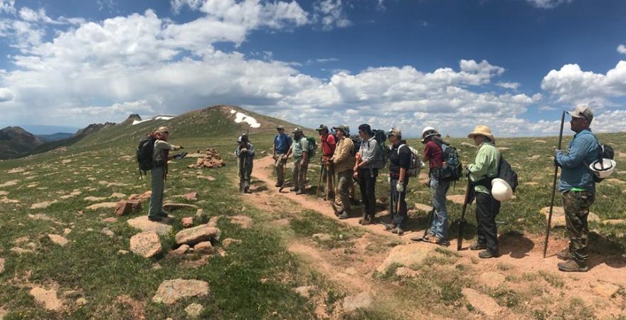 Loretta teaching alpine ecology on Pikes Peak.