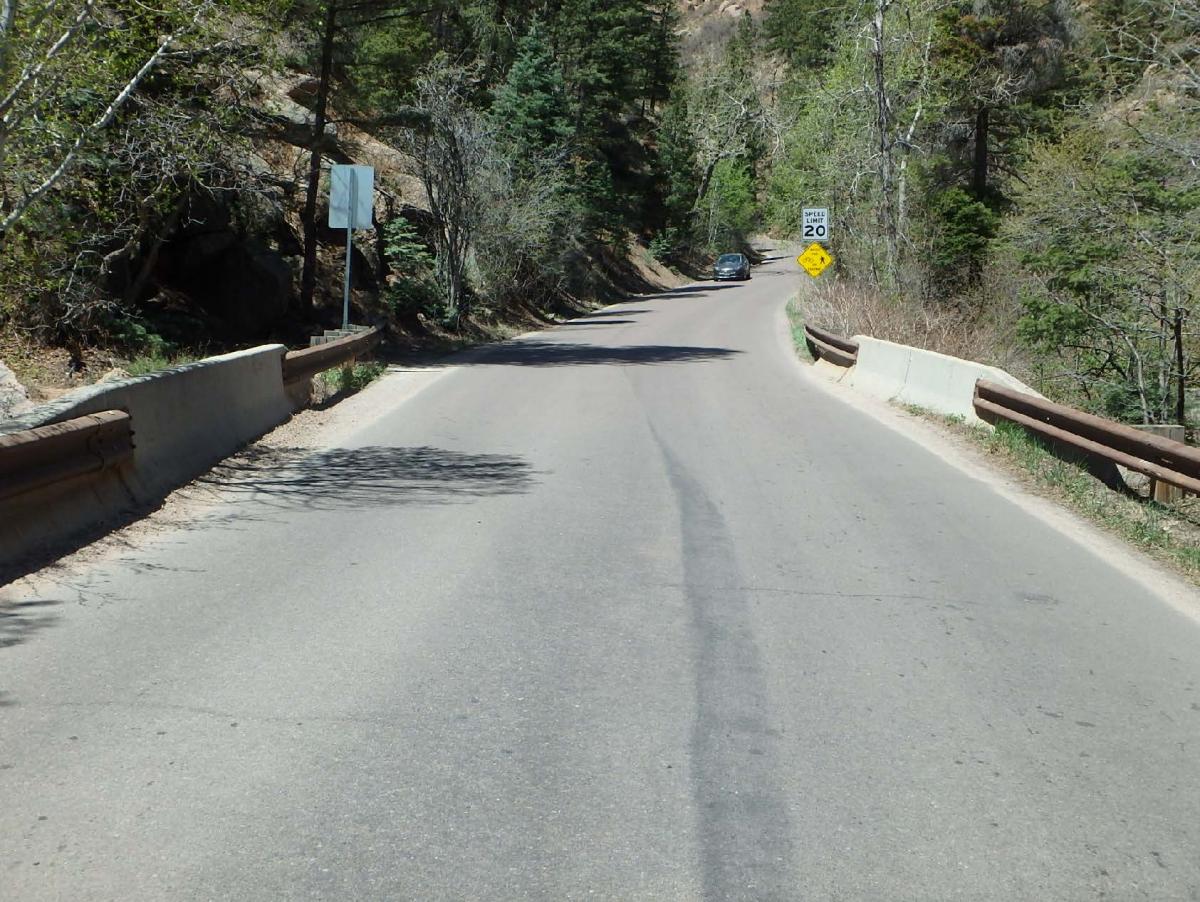 current photo of the bridge where the temporary bypass road will be constructed