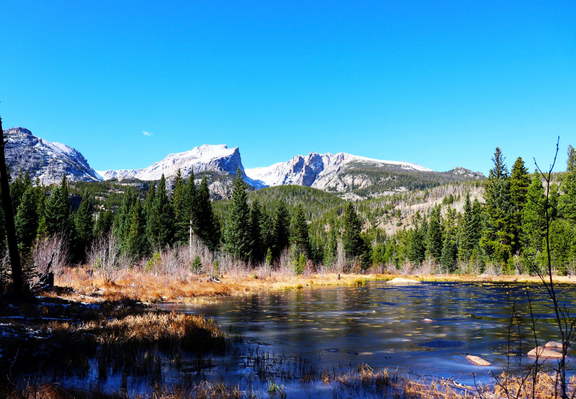 Photo of mountains and a lake