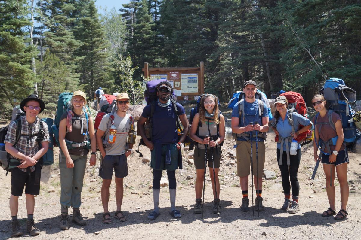 Earth Corps students with their backpacking backpacks
